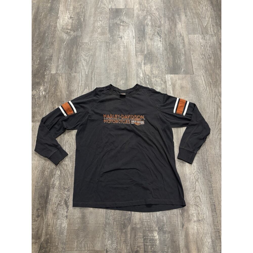 00s Harley Davidson Long-Sleeve Embroidered Spell-Out Shirt Men's XL